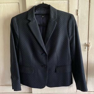 Ann Taylor Navy Pin Dot Jacket - Size 6